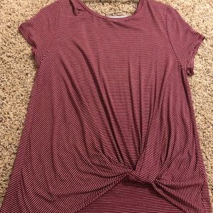 Deep Red Striped T-Shirt